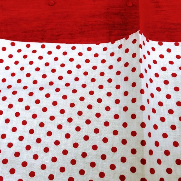 Vintage Half Apron Organdy Red Polka Dot - Picture 4 of 9